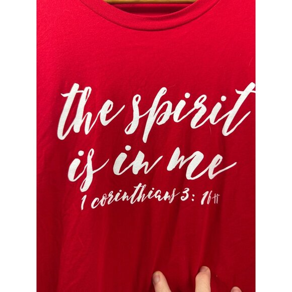 Next Level Inspirational Tee Unisex Size XXL Red “The Spirit is in Me”  1 Corint - Picture 4 of 7